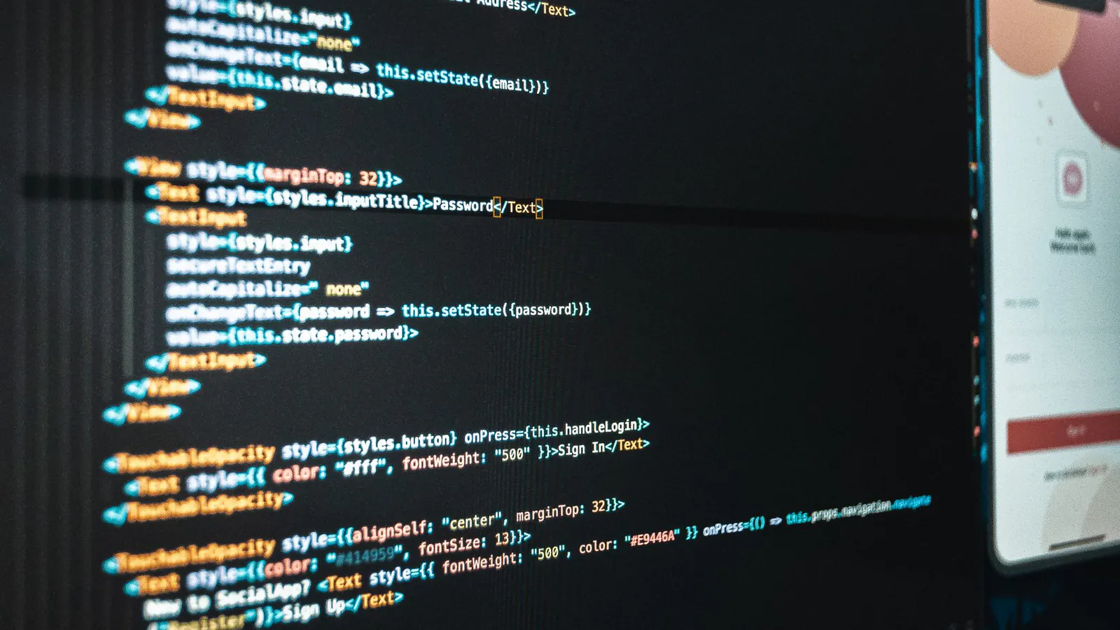 Tela de computador exibe uma interface de programação em um ambiente de trabalho.